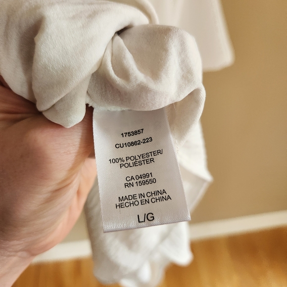 White collared dress top sz L - Picture 5 of 5